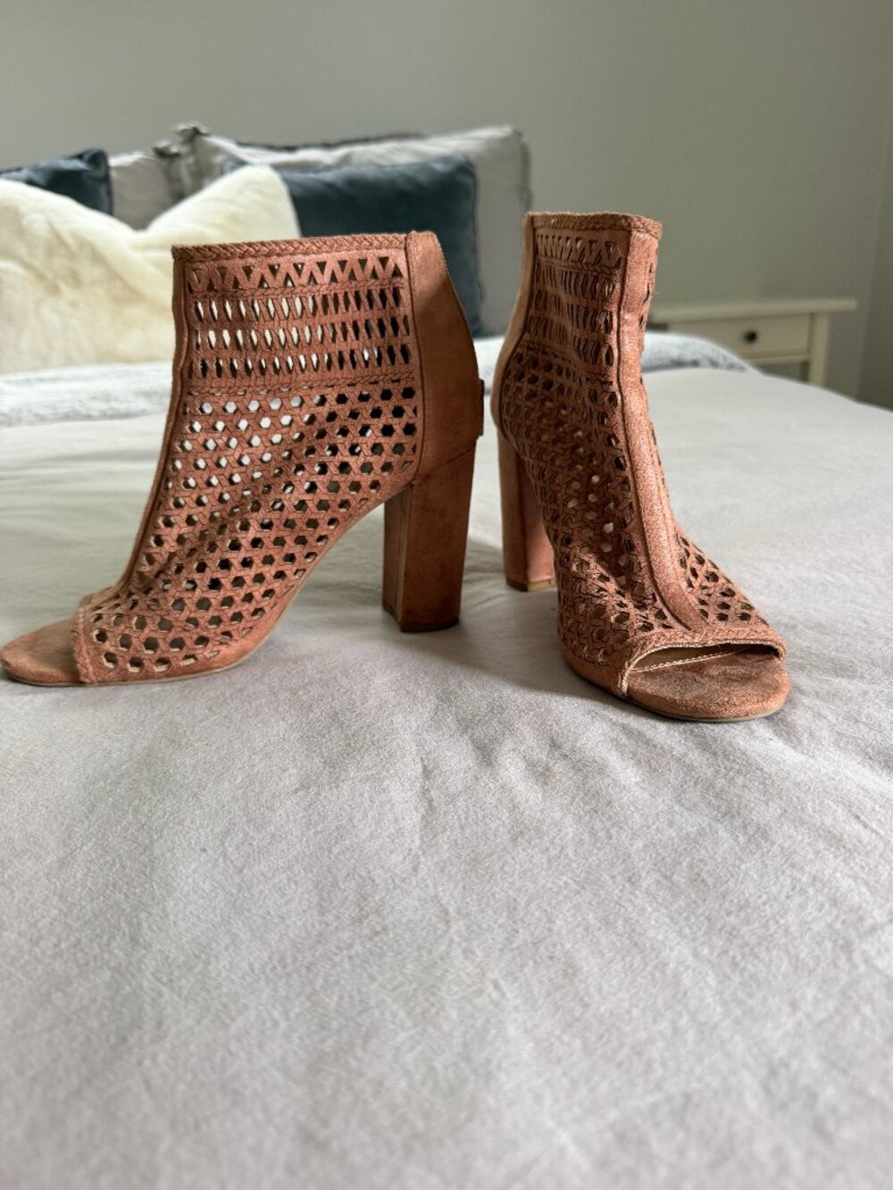 Suede heeled booties